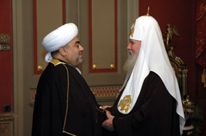Встреча Святейшего Патриарха Алексия с Председателем Управления Мусульман Кавказа Шейх-уль-Исламом гаджи Аллахшукюром Пашазаде
